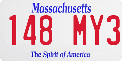 MA license plate 148MY3