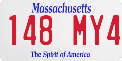 MA license plate 148MY4