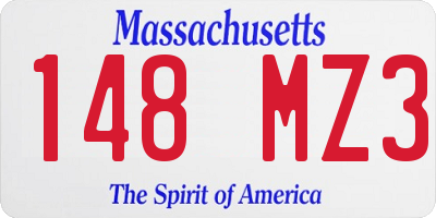 MA license plate 148MZ3