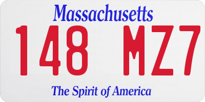 MA license plate 148MZ7