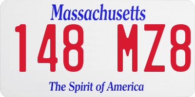 MA license plate 148MZ8