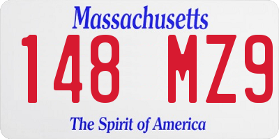 MA license plate 148MZ9