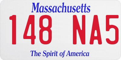 MA license plate 148NA5