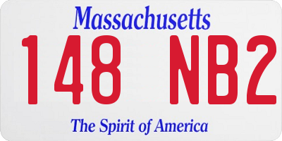 MA license plate 148NB2