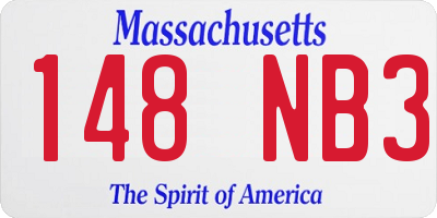 MA license plate 148NB3