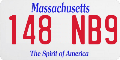 MA license plate 148NB9