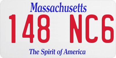MA license plate 148NC6