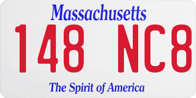 MA license plate 148NC8