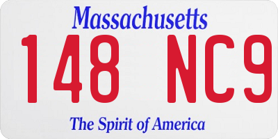 MA license plate 148NC9