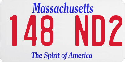 MA license plate 148ND2