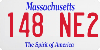 MA license plate 148NE2