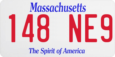 MA license plate 148NE9