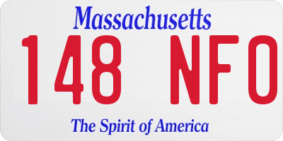 MA license plate 148NF0