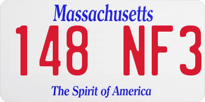 MA license plate 148NF3
