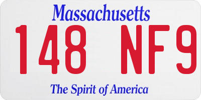 MA license plate 148NF9