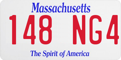 MA license plate 148NG4