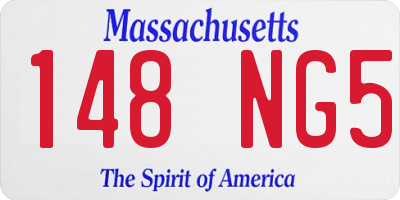 MA license plate 148NG5