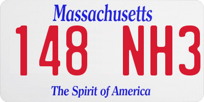 MA license plate 148NH3