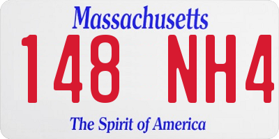 MA license plate 148NH4