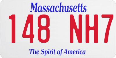MA license plate 148NH7