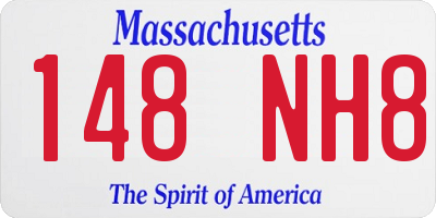 MA license plate 148NH8