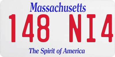 MA license plate 148NI4