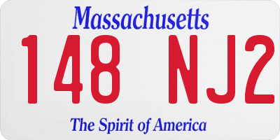 MA license plate 148NJ2
