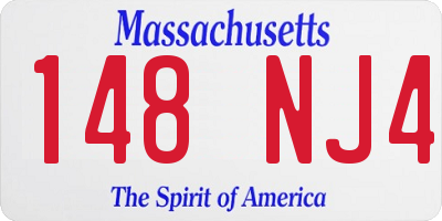 MA license plate 148NJ4
