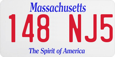 MA license plate 148NJ5