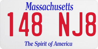MA license plate 148NJ8