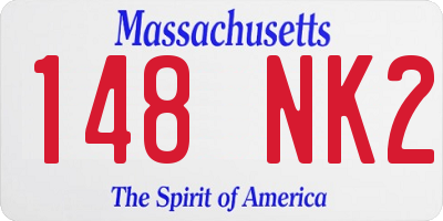 MA license plate 148NK2