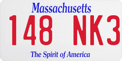 MA license plate 148NK3