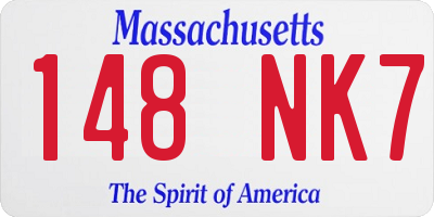 MA license plate 148NK7