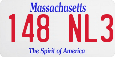 MA license plate 148NL3