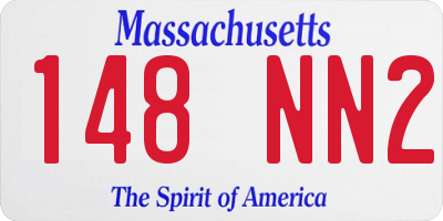 MA license plate 148NN2