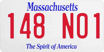 MA license plate 148NO1