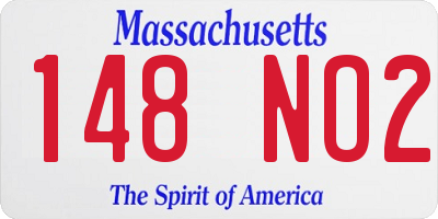 MA license plate 148NO2