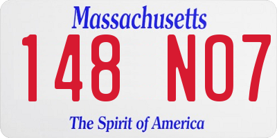 MA license plate 148NO7