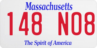 MA license plate 148NO8