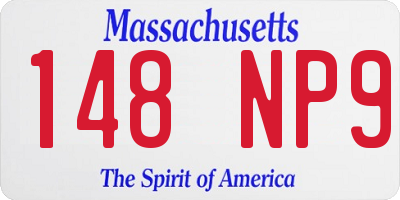MA license plate 148NP9