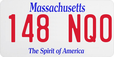 MA license plate 148NQ0