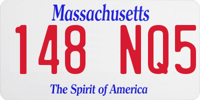 MA license plate 148NQ5