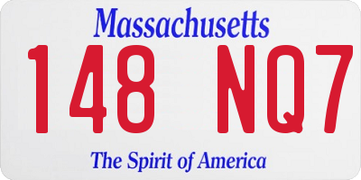 MA license plate 148NQ7