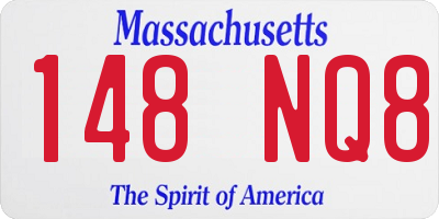 MA license plate 148NQ8