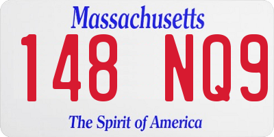 MA license plate 148NQ9