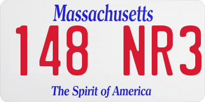 MA license plate 148NR3