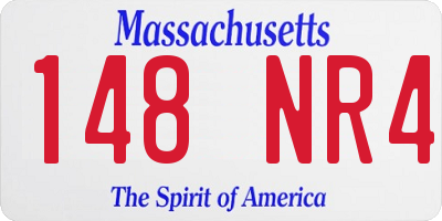 MA license plate 148NR4