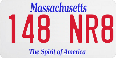 MA license plate 148NR8