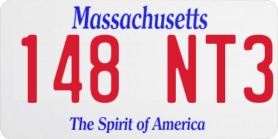 MA license plate 148NT3