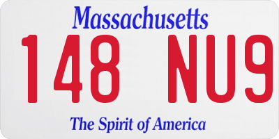 MA license plate 148NU9